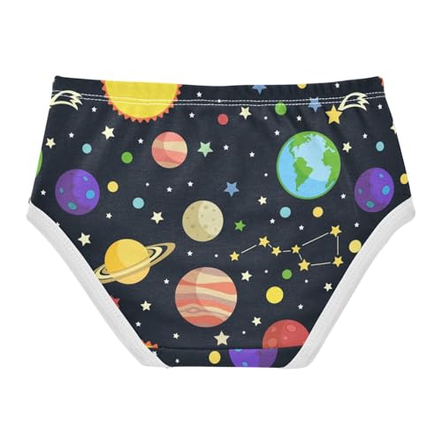 Wusikd Stars Comets Girls' Underwear Cotton Planets Girls Briefs Soft Toddler Underwear 5T2