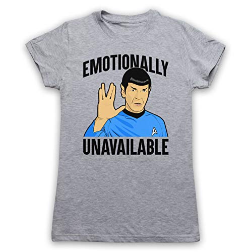 My Icon Art & Clothing Star Trek Spock Emotionally Unavailable T-Shirt des Femmes, Gris, Small Cover