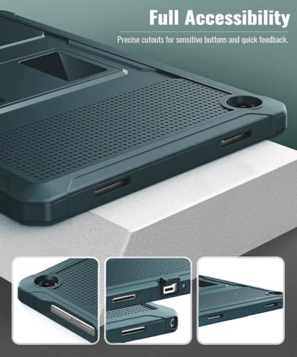Image of MoKo Shockproof Case Fit Samsung Galaxy Tab A11+ Plus / A9+ 11 Inch | Full Body Rugged Stand Back Cover with Built-in Screen Protector for Galaxy Tab A11+ / A9+ Tablet, Midnight Green