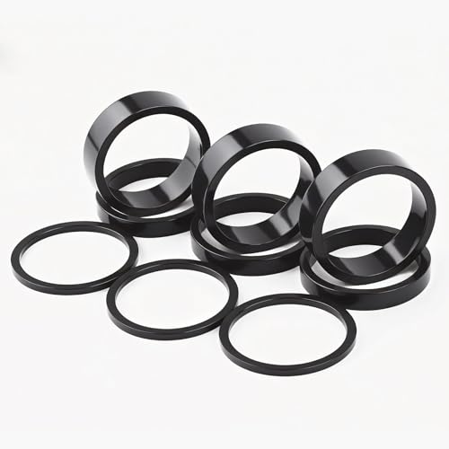 9-teiliges Fahrrad-Steuersatz-Spacer-Set,1 1/8 Zoll,3 Größen,aus Aluminiumlegierung (3x10 mm + 3x5 â€¦ – Miniatur