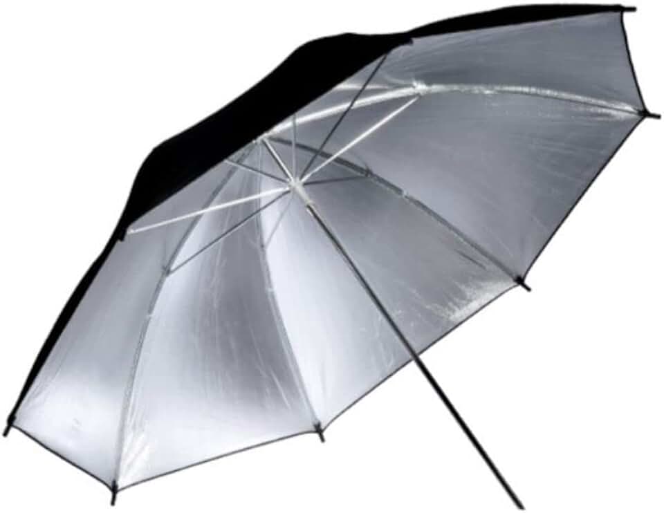 Sombrinha 91cm Refletora Preta e Prata Greika BS-36 Para Estúdio Fotográfico