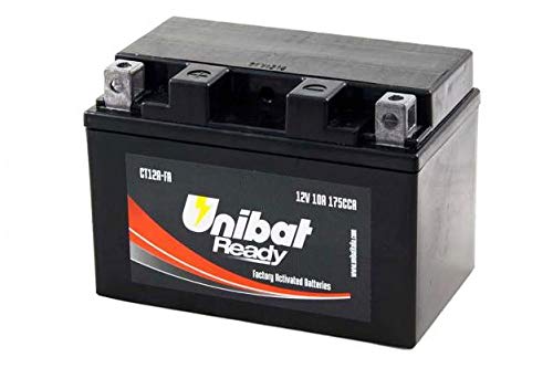 YT12A-BS Motorcycle Battery Complete with Acid Ready to Use UNIBAT READY CT12A-FA