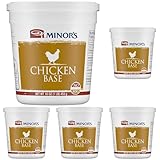 Minor's Chicken Base and Stock, Great for Soup Broth, Gravy, and Sauces, No Added MSG, 16 oz Tub (Pack of 5)
