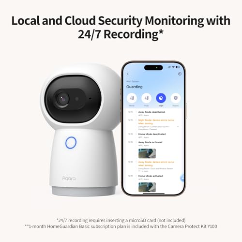 Aqara Home Security System Kit Y100-4-Stück Drahtloses Heim-Alarmsystem mit 2K Kamera-Hub G3, 3 Smart Sensors, Lokale Automatisierung & 24/7-Alarm, Unterstützt HomeKit, Google Home, Alexa – Bild 4