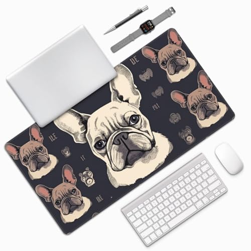 Tapis de souris I Love bouledogue français, l'accessoire mignon de votre bureau