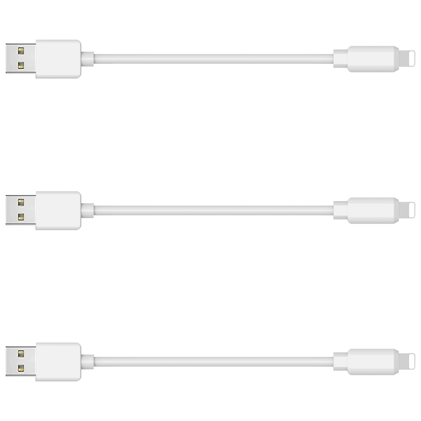 MSTJRY 3 Pack 10 Inch Short USB C Cord,USB A to USB Type C 3A Charging Cable Charging Station, White