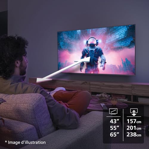 Philips 55PUS7200 4K LED Smart TV - Écran 55 Pouces avec Plateforme Pixel Precise Ultra HD, Titan OS et Son Dolby Atmos - Compatible Alexa et Assistant Vocal Google