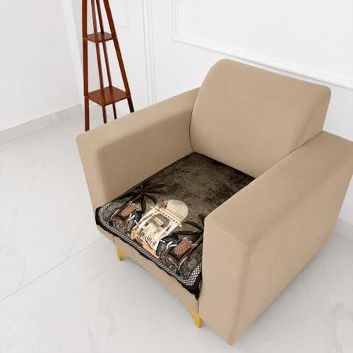 Image of Homerz Premium 'Luxe Series' Sofa Cover | Holland Velvet Fabric | Smooth Finish | Anti-Slip Fleece Backing Couch Protector (Maharaja, 1 Seater, Only Seat Cover)