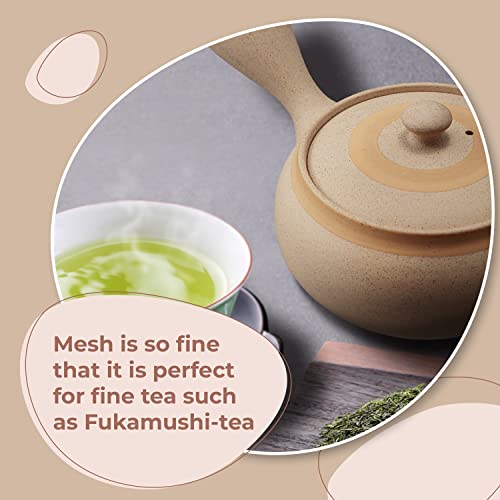 Japanese Kyusu Teapot For Green Tea (9 Oz) – Traditional Ceramic Teapot Made In Tokoname – Fine Mesh System For Tea Deep Steaming #TOP4