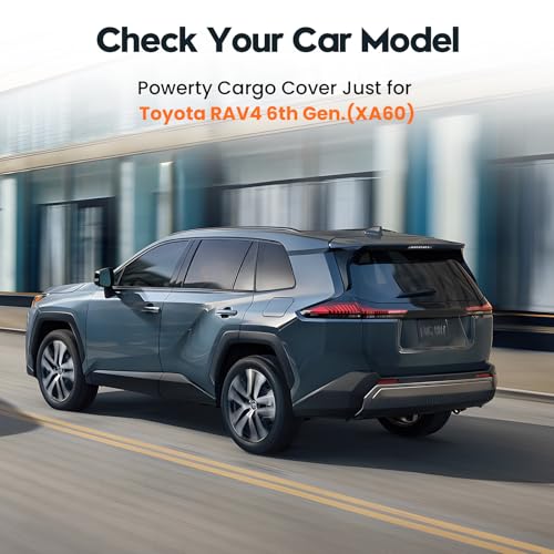 Image of Powerty Cargo Cover for 2019-2025 Toyota RAV4 Accessories, Canvas