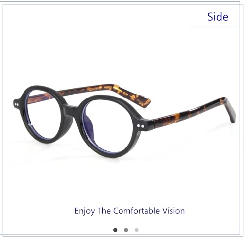 Image of Vintage Round Glasses for Men Women Retro Oval Blue Light Glasses Fake Nerd Eyeglasses