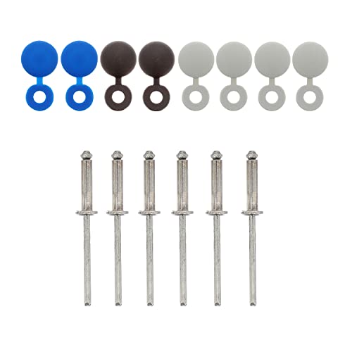 Kit Rivets Fixation Plaque Immatriculation Scooter/moto - 2 Bleus, 2 Blancs - Acier Durable