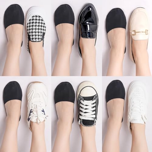 Image of floconssy No Show Socks Womens Nylon Non Slip Low Cut Invisible Liner Footies Thin Silk Socks for Flats Loafers 6 Pairs