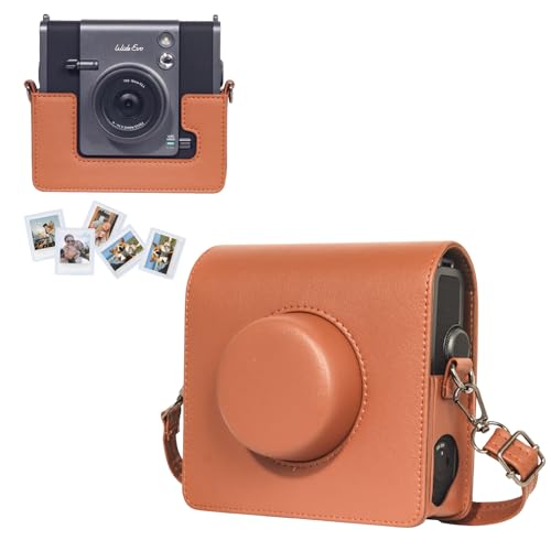 CAIYOULE Camera Case for Fujifilm Instax Wide Evo Instant Camera, Brown