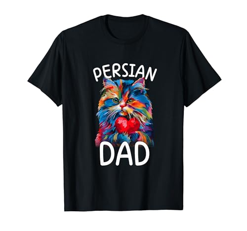 Persian Cat Lovers Pop Art para hombre, gato persa, papá Camiseta