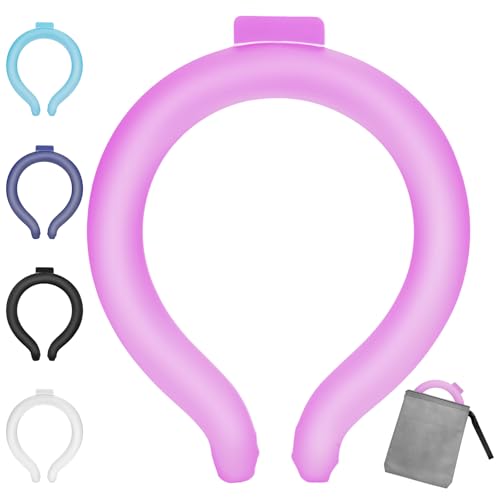 Image of Neck Cooling Tube, Wearable Body Cooler Freeze Below 64F with Insulated Bag, Reusable Cooling Neck Wraps for Summer, Outdoor Sports, Hiking, Travel, Hot Weather Relief for Men & Women (Red)