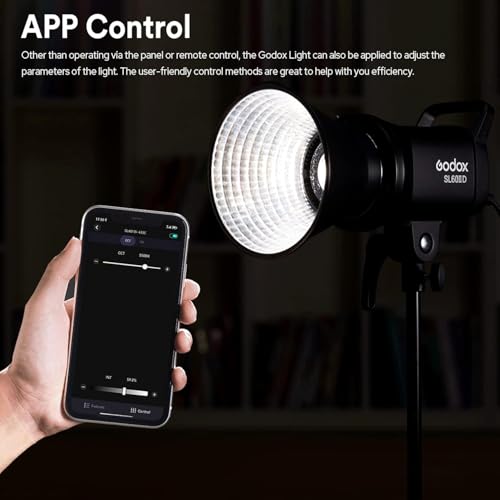 Image of Godox SL60 SL60IID 70W LED Video Light, Cob Video Light Bowens Mount LED Studio Light, Support APP Control, CRI96+ TLCI97+, Daylight 5600K, 18600Lux@1m, Built-in 8 FX Effects, Dimmable Brightness