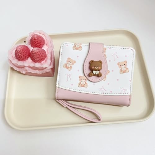 Image of Sunwel Fashion Girls Cutest Prints Wallet Card Slots Small Wallet with Zipper Coin Pouch Wallet for Women