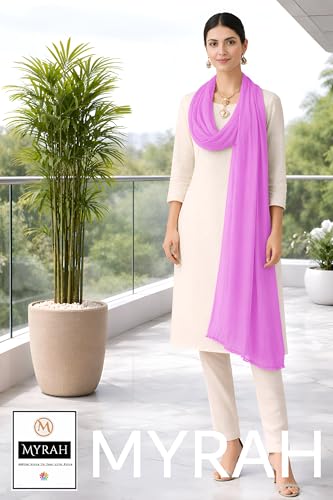 Image of MYRAH Chiffon Solid Casual Daily Use Dupatta For Women's & Girls Length - 2.50 Meter