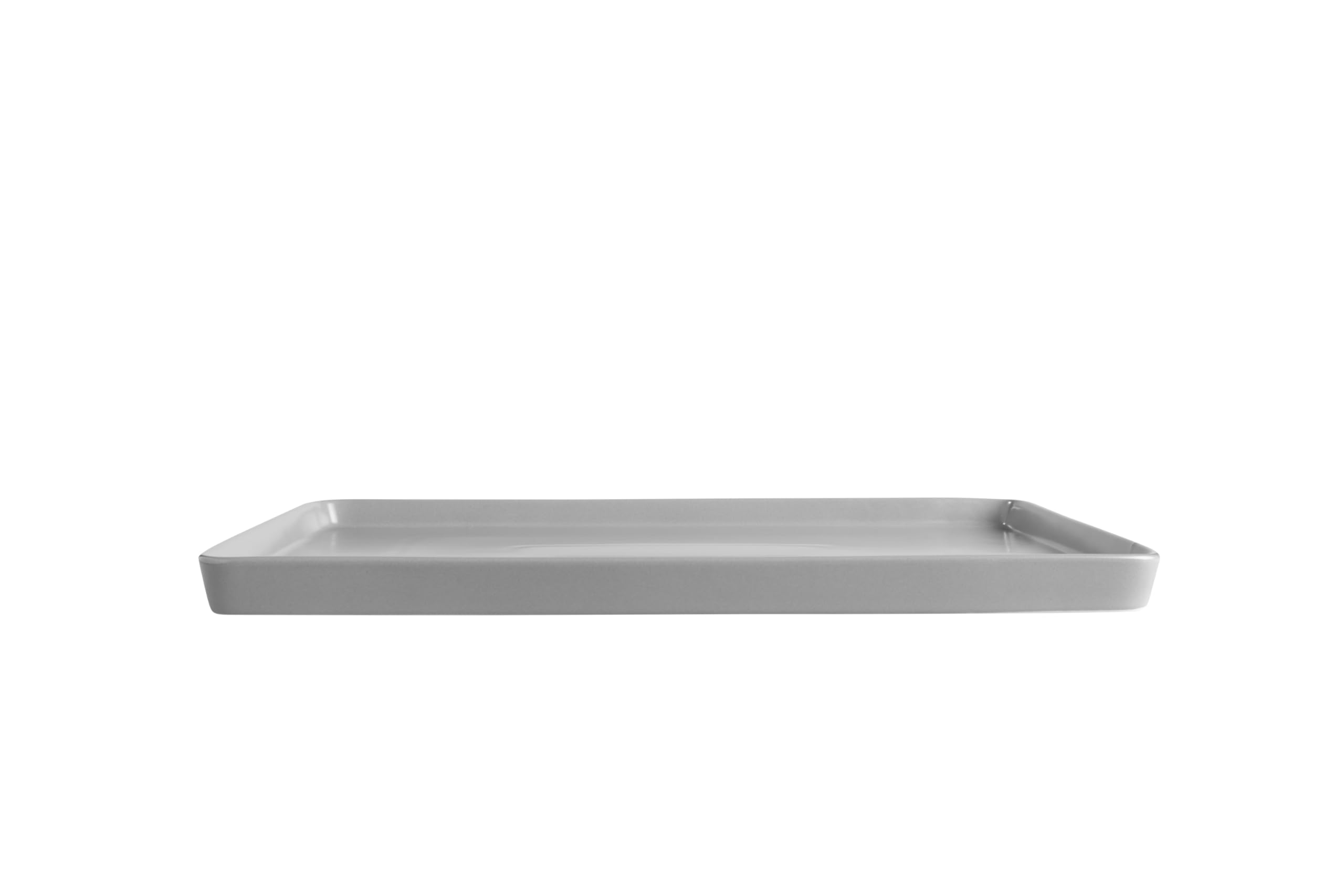 Sallys Servierplatte eckig 35 x 25 cm aus hochwertigem, widerstandsfähigem Porzellan - Servierteller (Grau)