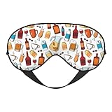 Antifaz para dormir para mujeres y hombres, con hebilla ajustable de cerveza de cristal, máscara de viaje para dormir, máscara de dormir suave, para mujeres y hombres, divertidas vendas para juegos de