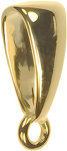 uGems Sterling Silver 12mm Pendant Bail with Closed Ring - 14K GP 1-Micron Finish - Smooth Domed Design for Thick Cords & Chains - Long-Lasting Shine - SKU: tw689-068v