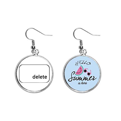 Pendientes de sandía con símbolo de borrar para lóbulo y moda urbana