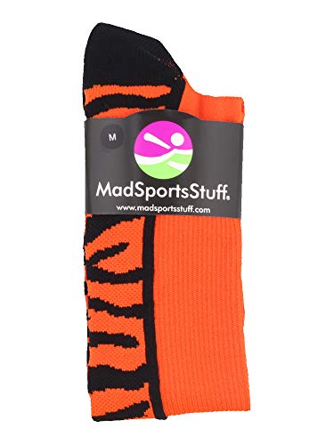 Crazy Socks With Safari Tiger Stripes Over The Calf Socks (Orange/Black, Large) #TOP1