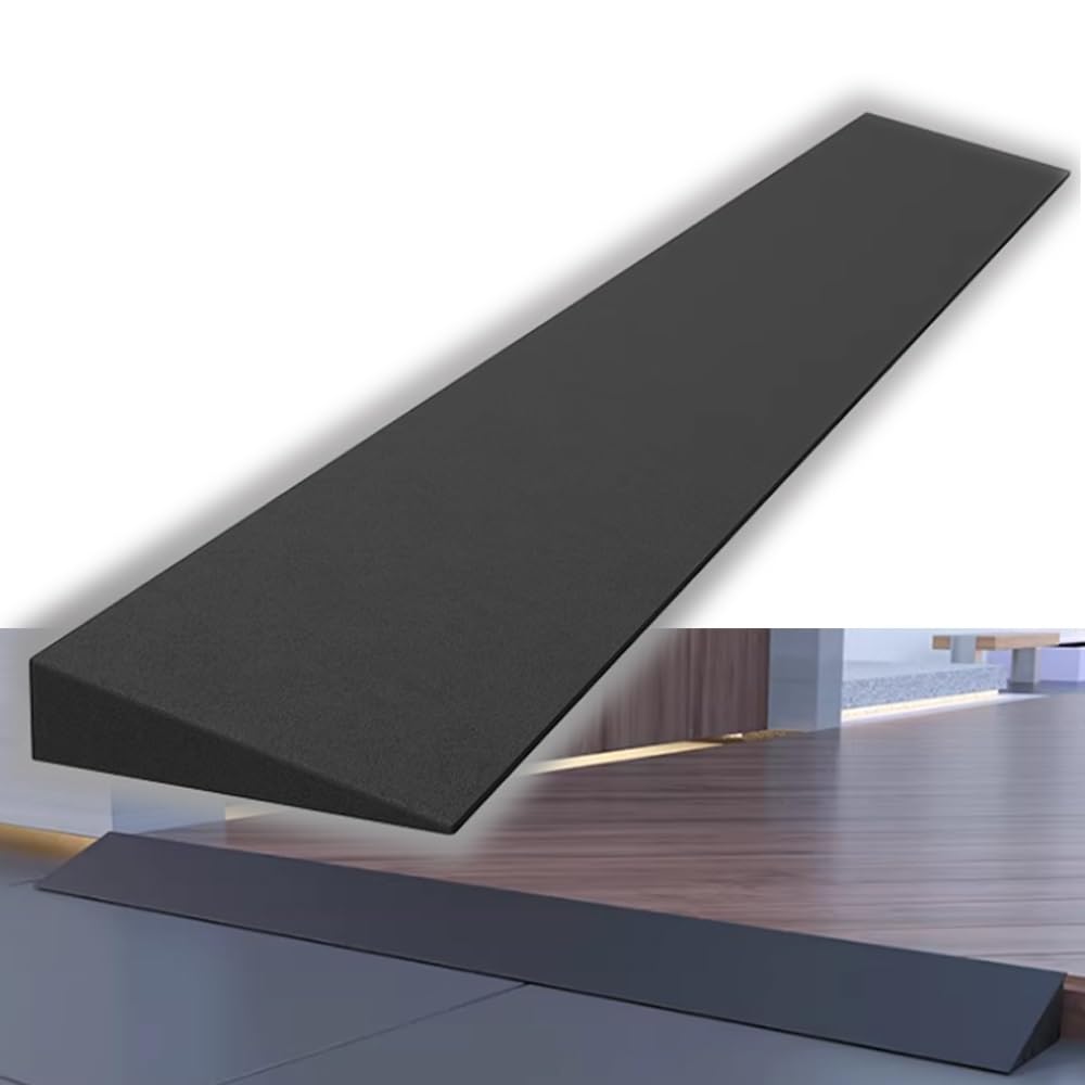 Rampa De Acceso De Goma, Rampa Umbral De Puerta 1-6cm Alto, Rampas De Acera, Rampa De Bordillo Interior Para Robot Aspirador, Silla De Ruedas(50 * 14 * 5cm/(19.7 * 5.5 * 2in))