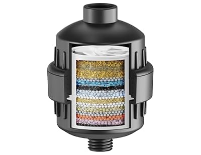 20 Stage Shower Head Filter,Revitalize Hair,Skin Nails While Purifying Water,Prevent Scale Buildup,High Output Fan Technology Softener Hard Water 99% Remove Lead,Chlorine,Fluoride,Matte Black