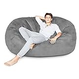 Lumaland Luxurious Giant 6ft Bean Bag Chair with Microsuede Cover - Ultra Soft, Foam Filling, Washab
