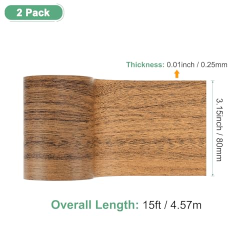 Image of M METERXITY 2-Roll Wood Grain Repair Tape, 3.15in x 15ft Textured Realistic Self-Adhesive Wood Floor Tape Contact Paper for Furniture /Floors /Home [Dark Brown Oak]