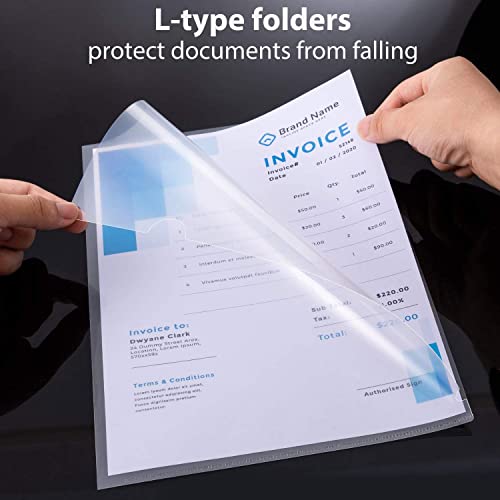 Image of ikis Heavy Duty L Folder File A4 Size Transparent Clear Document Holder Paper Holders Organizer (Pack of 10)