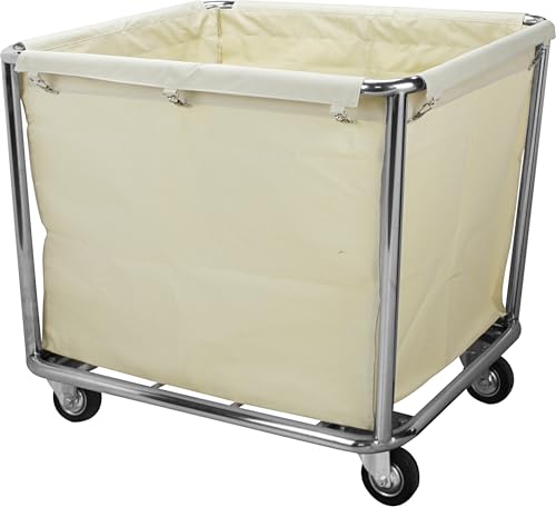 SARO AF 264 - Carrello portabiancheria, da 900 x 650 x 850 mm, con struttura in acciaio inox, sacco in cotone rimovibile, per circa 25 kg di biancheria