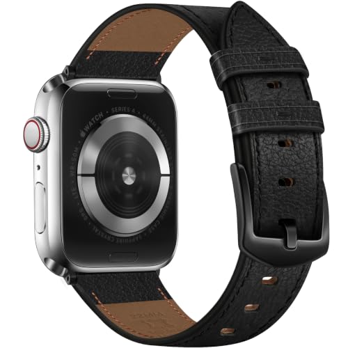 Image of Genuine Leather Watch Band Men Compatible with Apple Watch