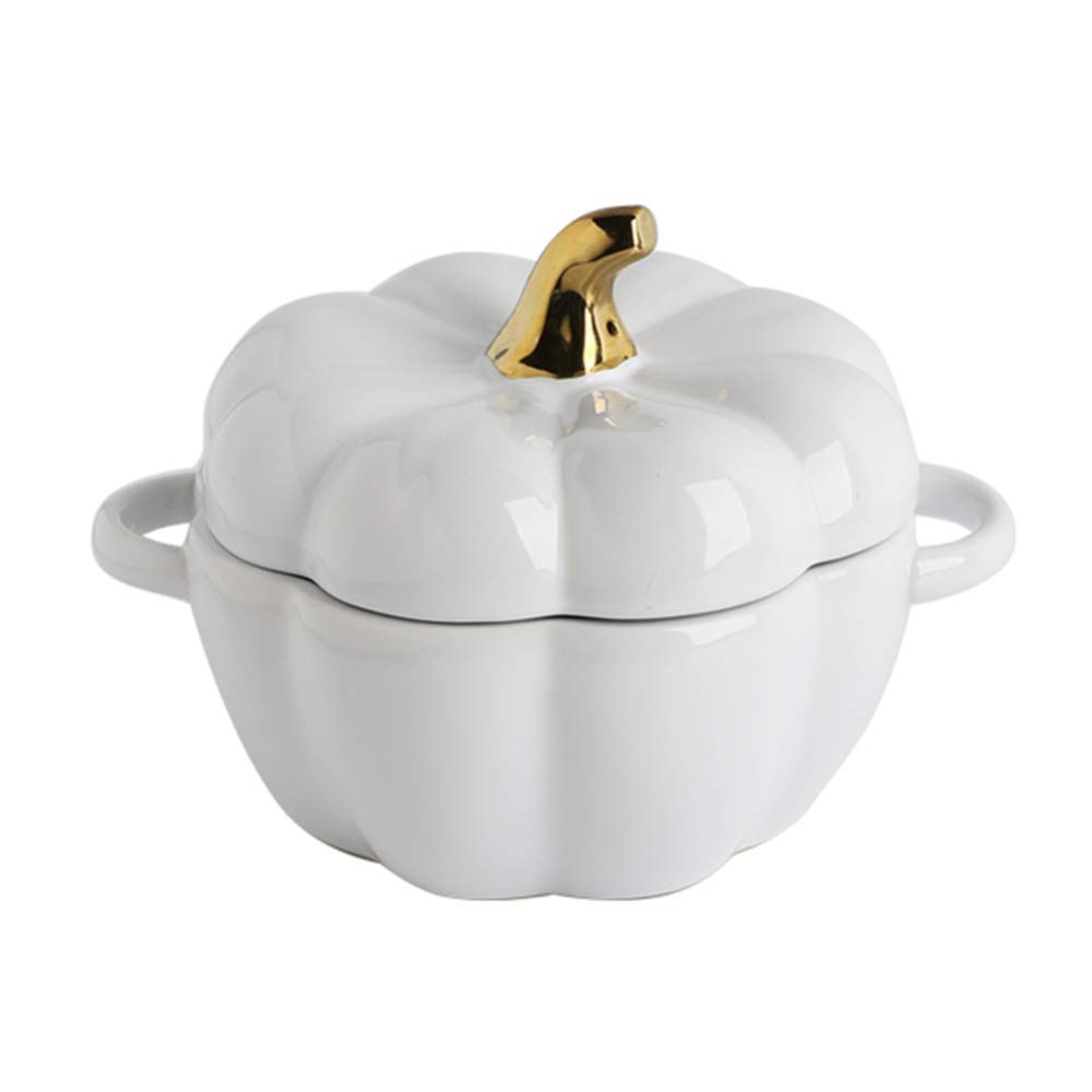 Petite marmite, marmite en fonte avec couvercle, marmite en fonte émaillée, cocotte à la citrouille, bol à citrouille avec couvercle, marmite à soupe en céramique domestique, résistance aux hautes tem