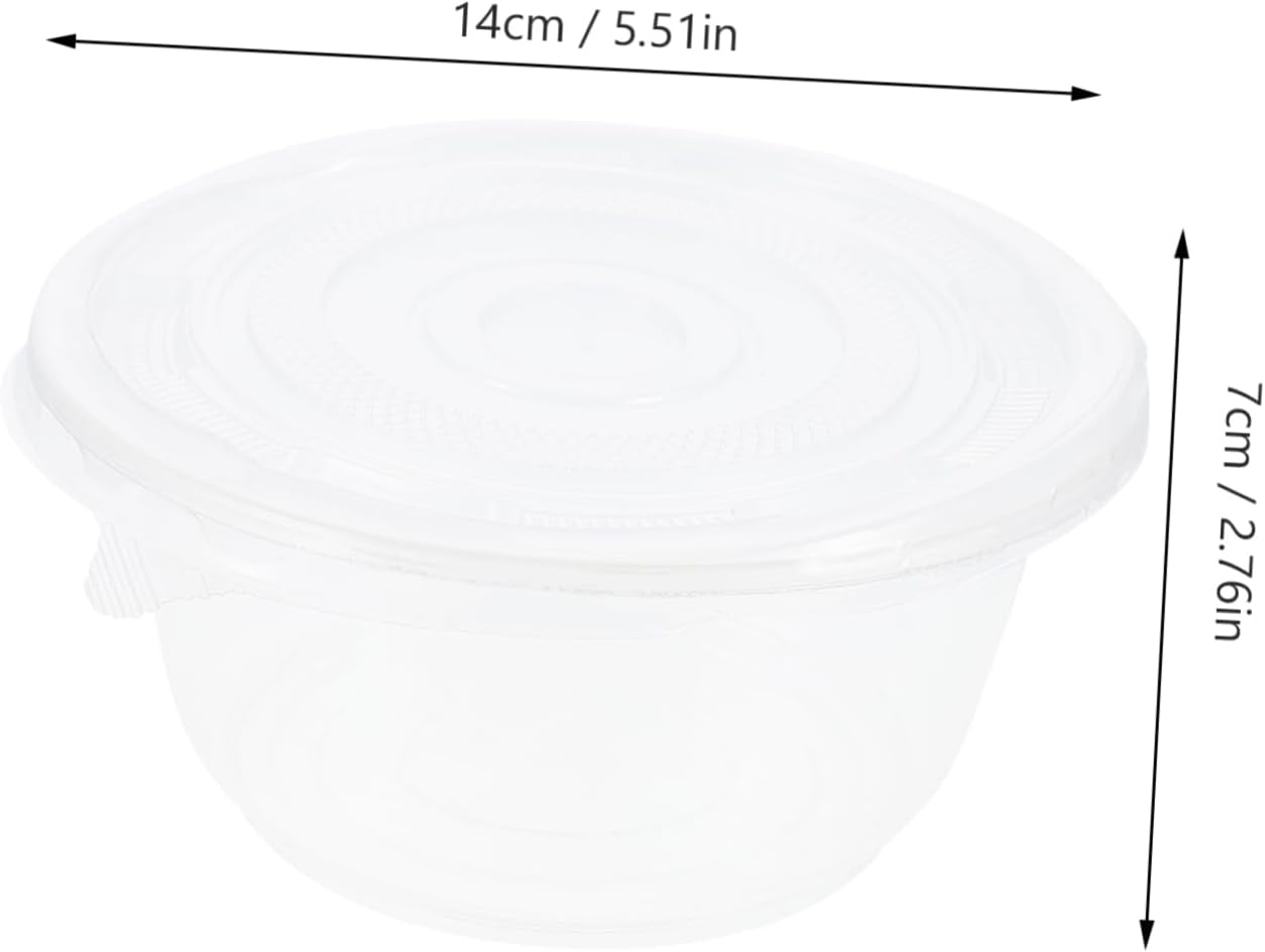 Zerodeko 50pcs Food Containers Lids Take Out Bowls 650ml Meal Prep Containers Set