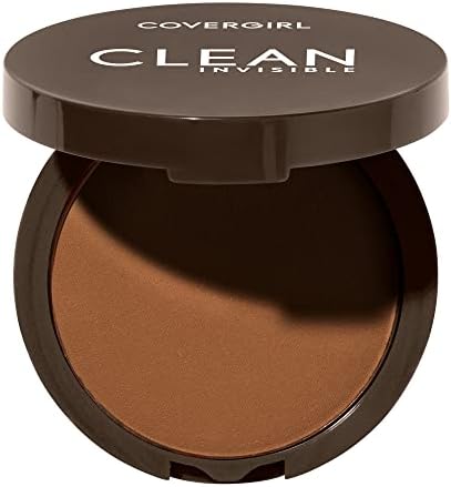 Covergirl Clean Invisible Pressed Powder, Lightweight, Breathable, Vegan Formula, Golden Caramel 180, 0.38oz