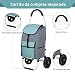 mfavour Carrito de Compras, Carro de Compra Multifuncional, Carrito Compra Plegable Push/Pull,...