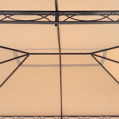 Cenador de jardín 3x4 m cenador Impermeable pabellón con 4 Partes Laterales Aprox. 220g/m² Lona de Techo en Carpa de Fiesta marrón - imagen 5