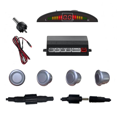 Image of Parking Sensor Kit Backup Sensor Kit Reverse Sensor for Car 18 Color Options for Probes Adjustable Alarm Volume Professional Sensore de Reversa para Carro Safe Driving Assistant (Silver)