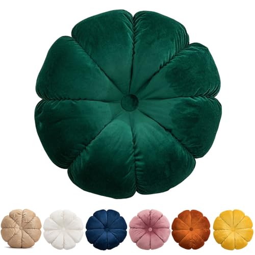 Surwin 45cm Coussin de Sol Coussin Chaise de Citrouille, Coussin Rond Coussins de Jardin Coussin Sol Tatami pour Yoga Méditation Tea Party Balcon Salon Enfant...