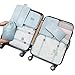 Produktbild Kjhg Packtaschen-Set, Reisegepäck-Organizer, Aufbewahrungstaschen für Koffer, Packbeutel für Kleider, Schuhe, Kulturbeutel, 8 Stück (Himmelblau), Größe L