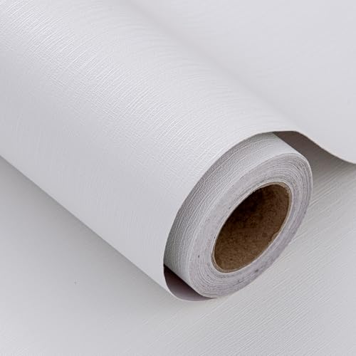 White Grasscloth Peel and Stick Wallpaper (24x394)