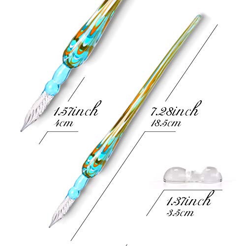 image for Aokuy Glass Dip Pen Set,Calligraphy Pen,Crystal Signature Pen for Art,