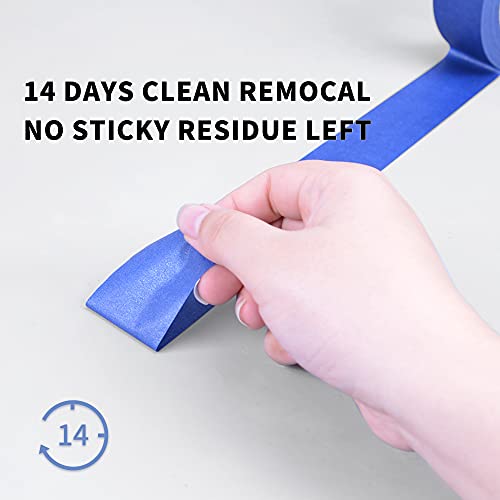 Image of ADHES Blue Painters Tape Blue Tape Painting Tape for Walls,UV Anti,14 Days Clean Remove,1.41nch x 45yard,3Rolls