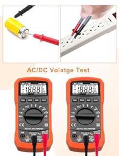 Multimètre numérique à plage automatique, testeur de tension ampère-ohm AC/DC, testeur multifonction avec tests de résistance, continuité, capacité, fréquence et diode, maintien des données et NCV