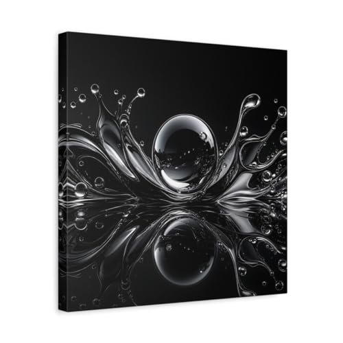 Décoration murale abstraite noir et blanc 40x40 cadre carré salon