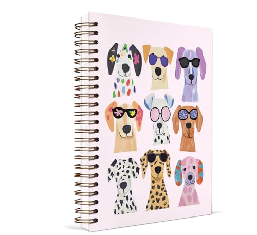 KDHTY Funny Dog Spiral Notebook Journal,Cute Dog Journal Notebooks for Girls,Cute Puppy Dog Diary School Notebooks,Office Supplies Gifts for Dog Owners Women,5.5 x 8.3