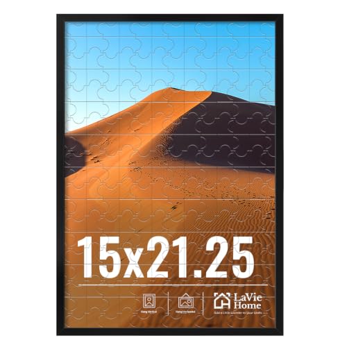 LaVie Home 15x21.25 Picture Frame for Wall Display, 15x21.25 Black Picture Frame with HD Plexiglas, 15 x 21.25 Photo Frame 1 Pack, Display Frame for Vertical or Horizontal, Classic Collection